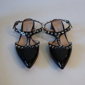 Black Patent Leather Studded Flats 9 US/39 EUR*